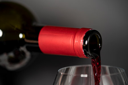 Bottle of red wineの写真素材