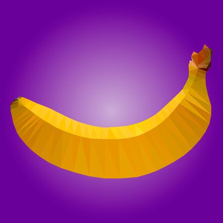 illustration banana, polygonal banana, low polyのイラスト素材