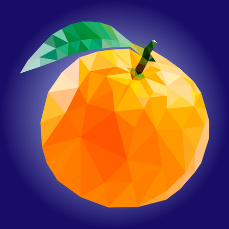 illustration orange, polygonal orange, low polyのイラスト素材