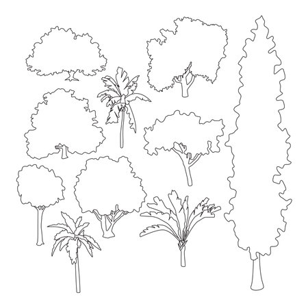tree icon setのイラスト素材