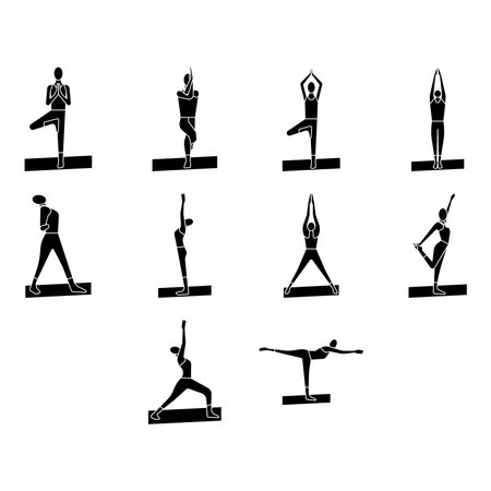 yoga icon setのイラスト素材