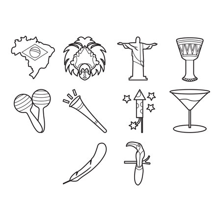 carnival of rio icon setのイラスト素材