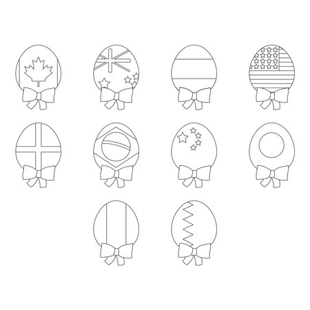 easter egg icon setのイラスト素材