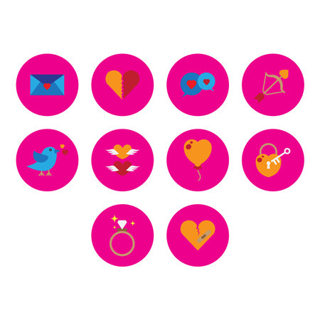 romance icon setのイラスト素材