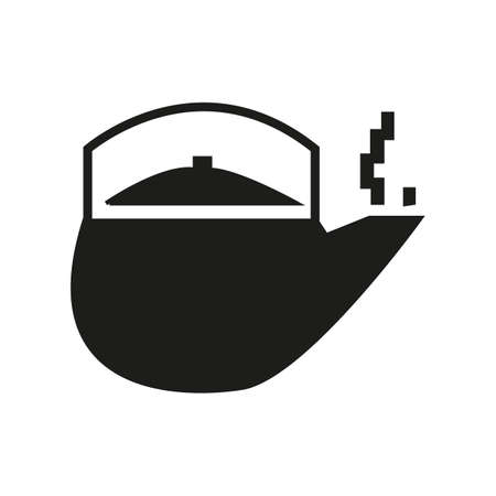 Teapot flat black illustrationのイラスト素材
