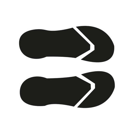Slippers flat black illustrationのイラスト素材