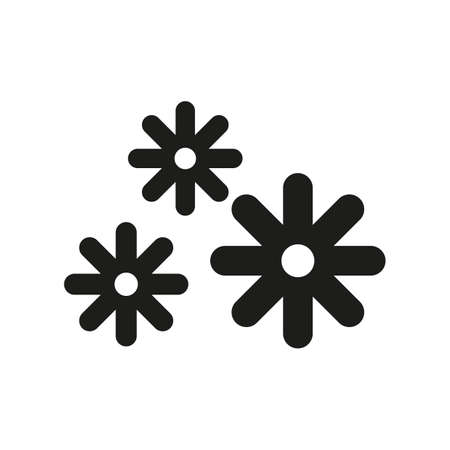 Flower flat black illustrationのイラスト素材