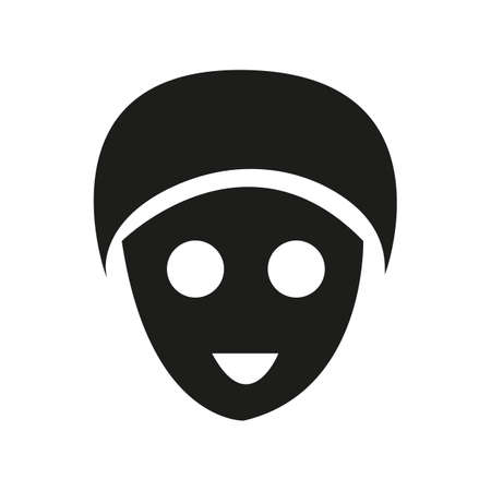 Face mask flat black illustrationのイラスト素材