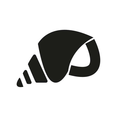 Seashell flat black illustrationのイラスト素材