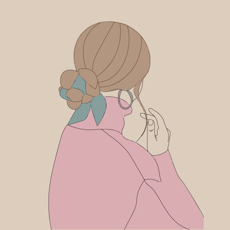 Illustration of a girl. The aesthetics of the graceful lines of the body. Beautiful art. Atmospheric image. Drawings for books, magazines, and postcards. Vector graphicsのイラスト素材