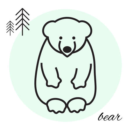 bear animal line iconのイラスト素材