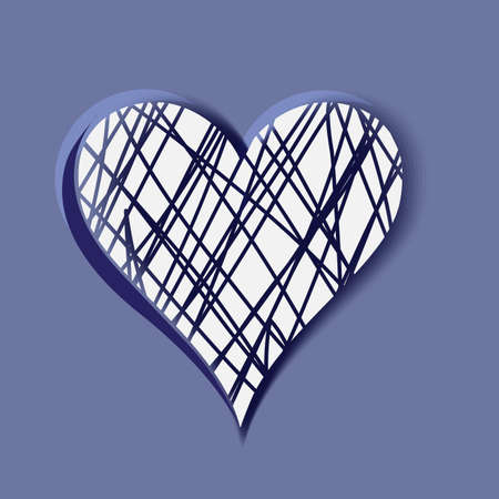 Gray scale Doodle Heart Vector Illustrationのイラスト素材
