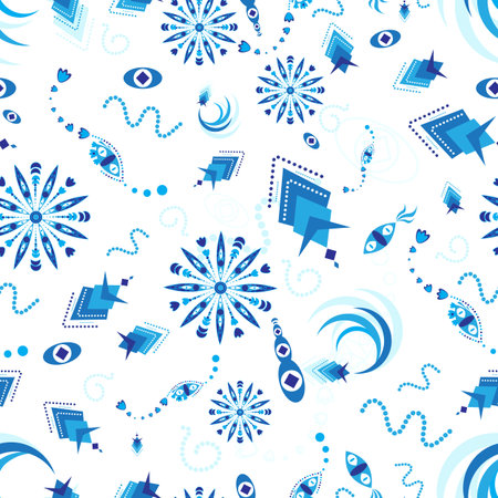 Fictional plankton vector seamless pattern