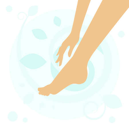 foot symbol. Element for design. Foot care.  Foot cosmetics.のイラスト素材