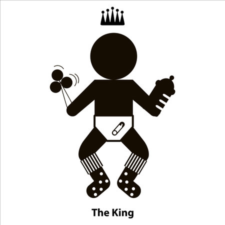 baby in diapers, baby changing isolated on white, vectorのイラスト素材