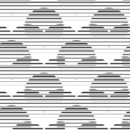 Fashionable striped circles vector background. Seamless pattern circles in thin line style.のイラスト素材