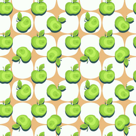 Seamless apple background vector pattern for advertising, design, web, tissue, packagingのイラスト素材