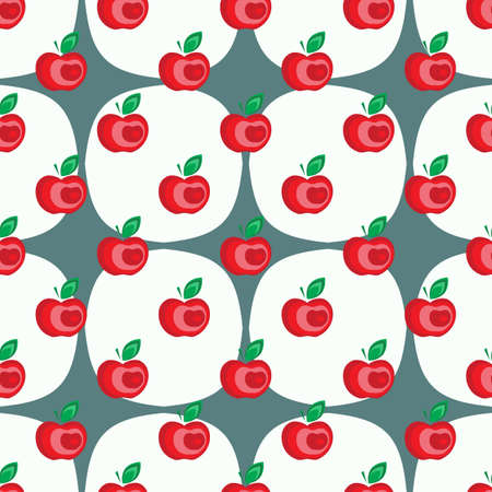 Seamless apple background vector pattern for advertising, design, web, tissue, packagingのイラスト素材