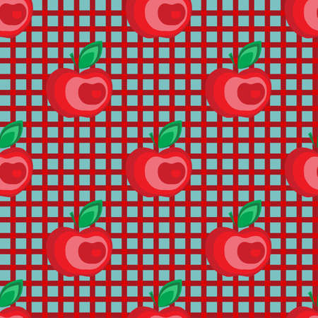 Seamless apple background vector pattern for advertising, design, web, tissue, packagingのイラスト素材