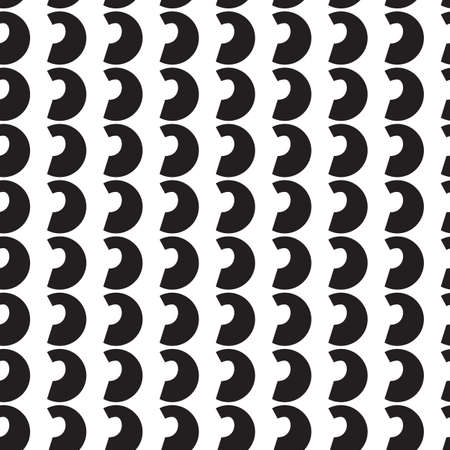 Abstract monochrome geometric pattern, seamless vector background. Simple black and white repeating texture. Modern graphic.のイラスト素材