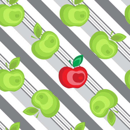 Seamless apple background vector pattern for advertising, design, web, tissue, packagingのイラスト素材