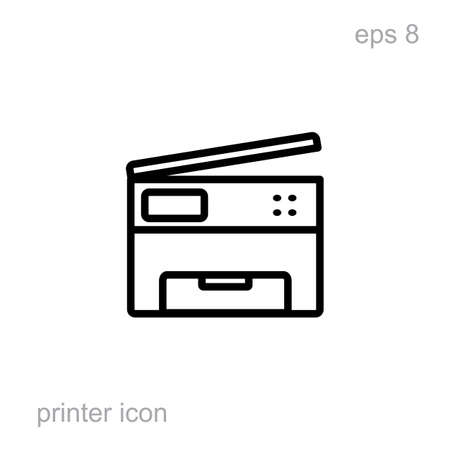 Simple printer vector icon isolated. Laser or inkjet printer icon for web, advertising, layout designのイラスト素材