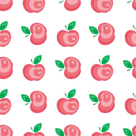 Seamless apple background vector pattern for advertising, design, web, tissue, packagingのイラスト素材