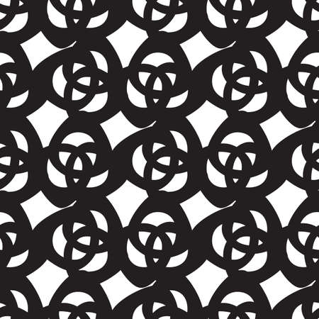 Abstract monochrome geometric pattern, seamless vector background. Simple black and white repeating texture. Modern graphic.のイラスト素材