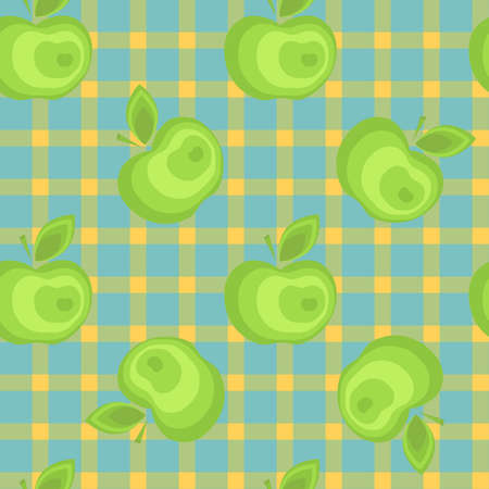 Seamless apple background vector pattern for advertising, design, web, tissue, packagingのイラスト素材