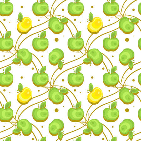 Seamless apple background vector pattern for advertising, design, web, tissue, packagingのイラスト素材
