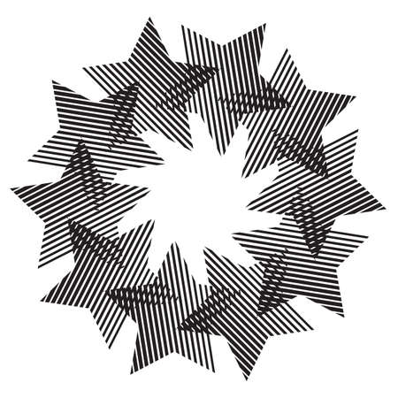 Abstract striped star backdropのイラスト素材