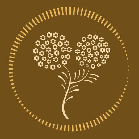 Decorative flower logo or icon in flat style vector isolatedのイラスト素材