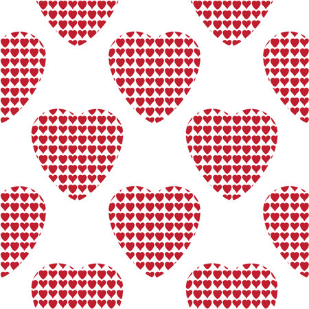 Simple vector hearts pattern. Colorful stylized ticker background for paperhangings, wrapper,...