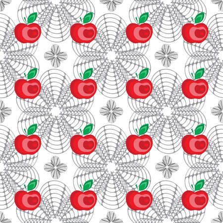 Seamless apple background vector pattern for advertising, design, web, tissue, packagingのイラスト素材