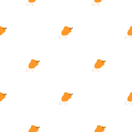 Bright colored seamless pattern with mouse. Vector background for children's clothing, fabrics, packaging, Internetのイラスト素材