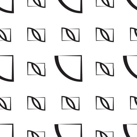 Abstract monochrome geometric pattern, seamless vector background. Simple black and white repeating texture. Modern graphic with lattice.のイラスト素材