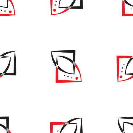 Abstract monochrome geometric pattern, seamless vector background. Simple black and white repeating texture. Modern graphic with lattice.のイラスト素材