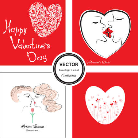 Hand sketched Happy Valentine's Day text , badge, icon, postcard, card, invitation, banner template. Romantic quote vector lettering typography.のイラスト素材