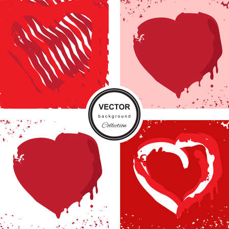Hand sketched heart as badge, icon, postcard, card, invitation, banner template. Vector romantic backgroundのイラスト素材