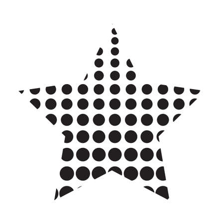 Dotted five pointed star icon isolated on white background. Trendy logo design template.のイラスト素材