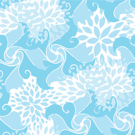Seamless Hand Drawn Flower Pattern. Spring or Summer Floral Backgroundのイラスト素材