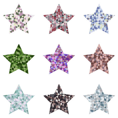 Illustration of Star Mosaic Icon Isolated On White Backgroundのイラスト素材