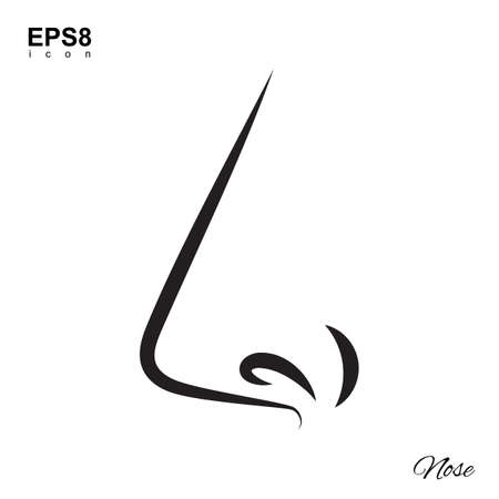 vector black nose icon isolated on white backgroundのイラスト素材