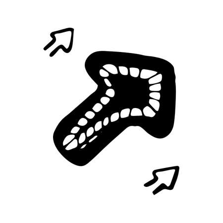 Hand Drawn Doodle Arrow Icon Isolated On White Backgroundのイラスト素材