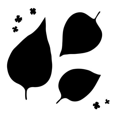 Vector set of different lilac leaf silhouettes on white backgroundのイラスト素材