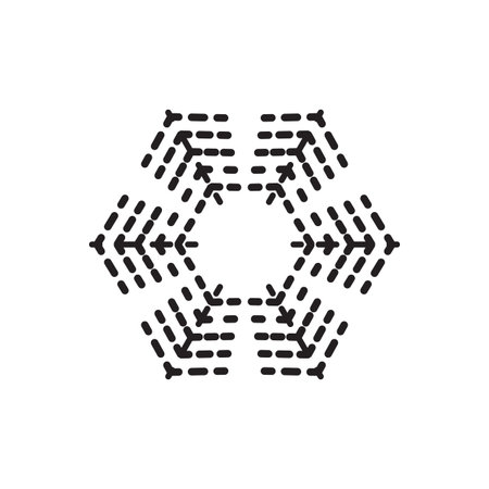 Snowflake simple icon isolated on white background for winter design and decorationのイラスト素材