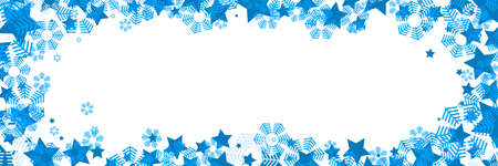 Vector New Year or Christmas background with snowflakes borderのイラスト素材