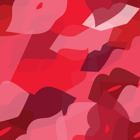 Seamless vector illustration with lips. Kissing background patternのイラスト素材