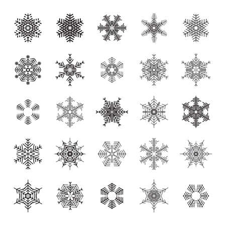 Snowflake simple icon isolated on white background for winter design and decorationのイラスト素材
