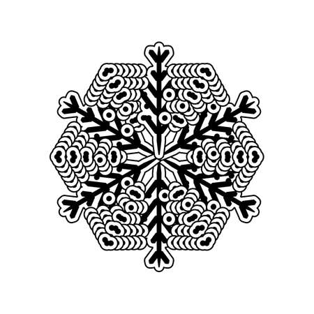 Snowflake simple icon isolated on white background for winter design and decorationのイラスト素材